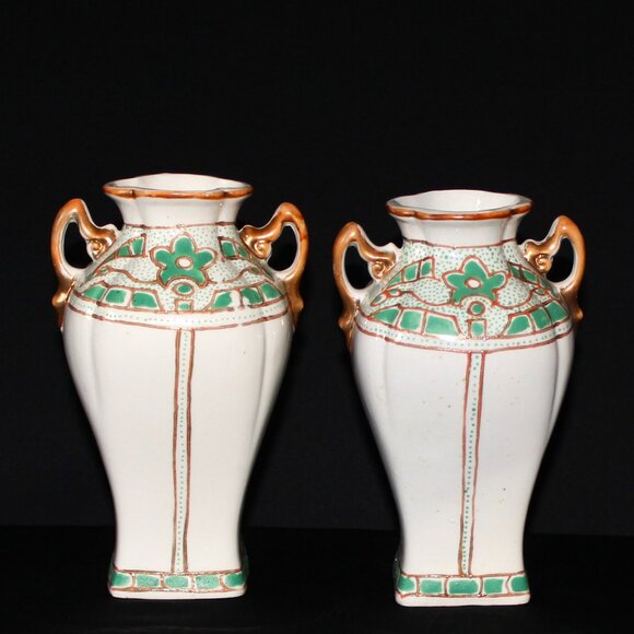 Pair of Vintage Vases with Handles | Bud Vases - Picture 1 of 9